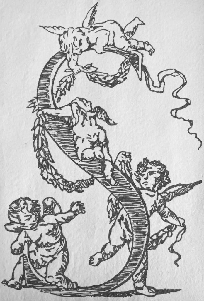 Original Softitler logo with cherubs surrounding a capital "S"